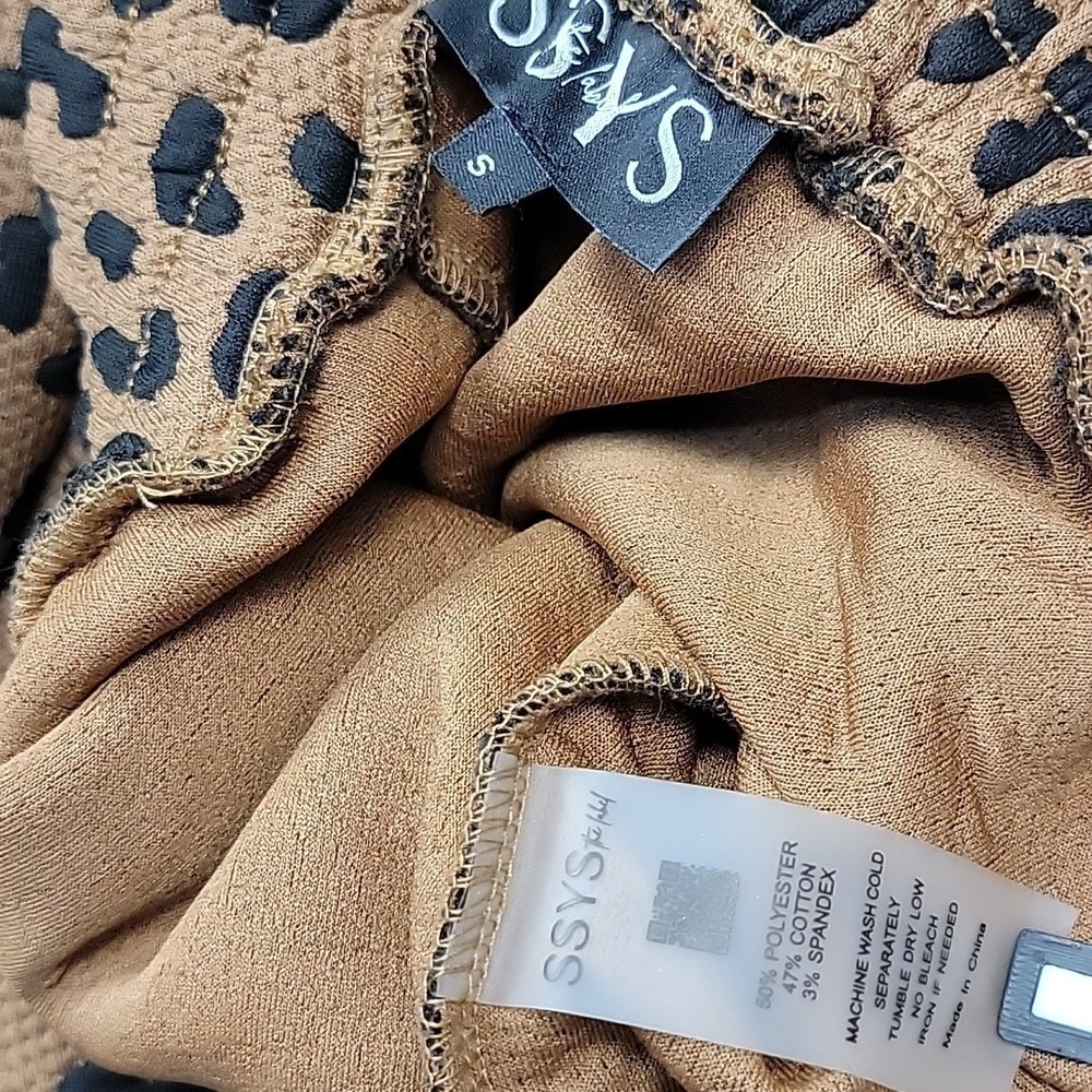 SSYS The Label Parker Set Two-piece Tan Animal Print Women's Small 4-6 Comfort‎ - Picture 15 of 15
